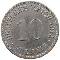 GERMANY EMPIRE 10 PFENNIG 1912 A #s095 0549 - 10 Pfennig