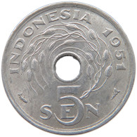 INDONESIA 5 SEN 1951 #s095 0581 - Indonesien