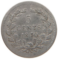 NETHERLANDS 5 CENTS 1850 #s100 0557 - 1849-1890 : Willem III