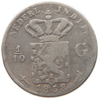 NETHERLANDS 1/10 GULDEN 1858 #s096 0319 - 1849-1890: Willem III.