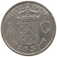 NETHERLANDS 1/10 GULDEN 1937 #s096 0321 - Sin Clasificación