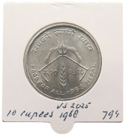 NEPAL 10 RUPEES 1968 2025 #alb069 0033 - Népal