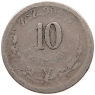 MEXICO 10 CENTAVOS 1887 ZACATECAS #s096 0271 - Mexico