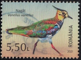 Roumanie 2021 Oblitéré Used Oiseau Vanellus Vanellus Vanneau Huppé Y&T RO 6677 SU - Gebraucht