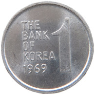 KOREA 1 WON 1969 #s089 0299 - Korea, South