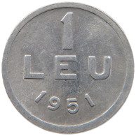 ROMANIA 1 LEU 1951 #s089 0271 - Roemenië