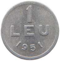 ROMANIA 1 LEU 1951 #s089 0267 - Roemenië