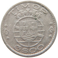 TIMOR 3 ESCUDOS 1958 #s095 0555 - Timor
