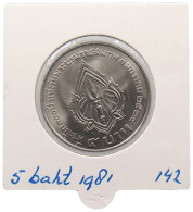 THAILAND 5 BAHT 1981 #alb069 0639 - Tailandia