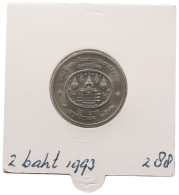 THAILAND 2 BAHT 1993 #alb070 0051 - Tailandia