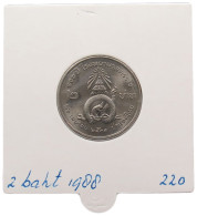 THAILAND 2 BAHT 1988 #alb070 0009 - Tailandia