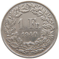 SWITZERLAND FRANC 1940 #s094 0181 - 1 Franc