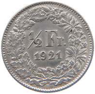SWITZERLAND 1/2 FRANC FRANKEN 1921 #s100 0861 - 1/2 Franc