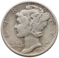 UNITED STATES OF AMERICA DIME 1942 MERCURY #s091 0241 - 1916-1945: Mercury (Mercurio)