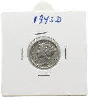 UNITED STATES OF AMERICA DIME 1943 D MERCURY #alb071 0481 - 1916-1945: Mercury (Mercure)