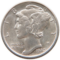 UNITED STATES OF AMERICA DIME 1942 S MERCURY #s091 0255 - 1916-1945: Mercury (Mercurio)