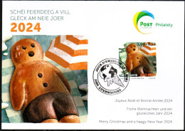 LUXEMBOURG,LUXEMBURG,2023 , NOEL,BONNE ANNEE, OFFZ. NEUJAHSKARTE DER LUX.POST - Used Stamps