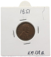 UNITED STATES OF AMERICA CENT 1951 LINCOLN #alb072 0033 - 1909-1958: Lincoln, Wheat Ears Reverse