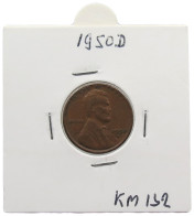 UNITED STATES OF AMERICA CENT 1950 D LINCOLN #alb072 0139 - 1909-1958: Lincoln, Wheat Ears Reverse