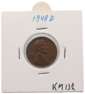 UNITED STATES OF AMERICA CENT 1948 D LINCOLN #alb072 0133 - 1909-1958: Lincoln, Wheat Ears Reverse