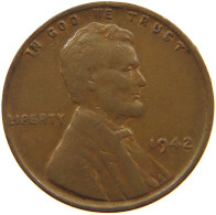 UNITED STATES OF AMERICA CENT 1942 LINCOLN #s091 0267 - 1909-1958: Lincoln, Wheat Ears Reverse