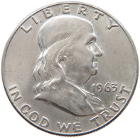 UNITED STATES OF AMERICA 1/2 DOLLAR 1963 D FRANKLIN #s093 0001 - 1948-1963: Franklin