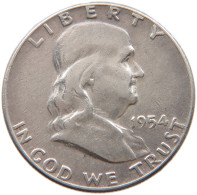 UNITED STATES OF AMERICA 1/2 DOLLAR 1954 FRANKLIN #s093 0009 - 1948-1963: Franklin
