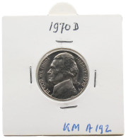 UNITED STATES OF AMERICA NICKEL 1970 D JEFFERSON #alb070 0517 - 1938-…: Jefferson