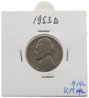 UNITED STATES OF AMERICA NICKEL 1953 D JEFFERSON #alb070 0601 - 1938-…: Jefferson