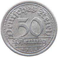 GERMANY WEIMAR 50 PFENNIG 1921 E #s089 0583 - 50 Rentenpfennig & 50 Reichspfennig