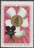 SOVIET USSR 1969 MNH 3629 -  FESTIVAL INTERNATIONAL DU FILM  - KINO CINE CINEMA - Cinema