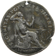 VATICAN ONE SIDED MEDAL Sixtus V. SECVRITAS POPVLI ROMANI, LEAD 34MM 7.2G #sm12 0303 - Vaticano