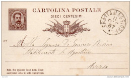 1887  CARTOLINA CON ANNULLO FRATTAMAGGIORE NAPOLI - Entiers Postaux