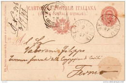 1897  CARTOLINA CON ANNULLO SERVIGLIANO FERMO - Entiers Postaux