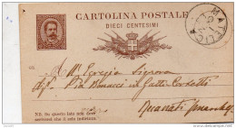 1883  CARTOLINA CON ANNULLO  MATELICA MACERATA - Stamped Stationery