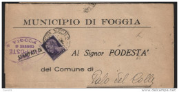 1945 LETTERA CON ANNULLO FOGGIA - Marcofilie