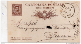 1888  CARTOLINA CON ANNULLO MACERATA - Entiers Postaux