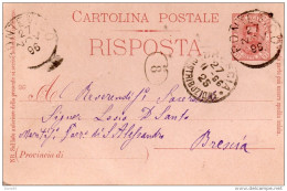 1896  CARTOLINA CON ANNULLO PONTEVICO BRESCIA - Interi Postali