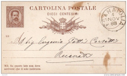1888  CARTOLINA CON ANNULLO ESANATOGLIA MACERATA - Stamped Stationery
