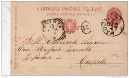 1896 CARTOLINA CON ANNULLO  MADDALONI CASERTA - Stamped Stationery