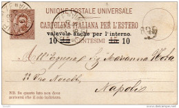 1890 CARTOLINA CON ANNULLO  FIRENZE - Stamped Stationery