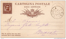 1879 CARTOLINA CON ANNULLO CALDAROLA MACERATA - Entiers Postaux