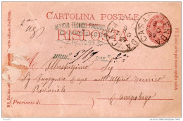 1899  CARTOLINA CON ANNULLO CASACALENDA CAMPOBASSO - Entiers Postaux