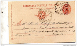 1897  CARTOLINA CON ANNULLO AVERSA CASERTA - Stamped Stationery