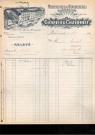 18) Ancienne Papier à Entête Manufacture De Robinetterie & D'appareils - Granier & Chavonnet - Paris - 1911. - 1900 – 1949