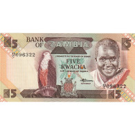 Billet, Zambie, 5 Kwacha, Undated (1980-88), KM:25c, NEUF - Sambia