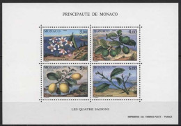 Monaco 1990 Vier Jahreszeiten Zironenbaum Block 49 Postfrisch (C91336) - Blocks & Kleinbögen