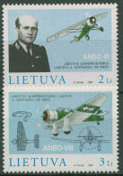 Litauen 1998 Flugzeuge Konstrukteur Antanas Gustaitis 662/63 Postfrisch - Litauen