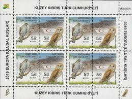 CHIPRE TURCO /TURKISH CYPRUS /TÜRKISCH ZYPERN  -EUROPA 2019 -NATIONAL BIRDS.-"AVES-BIRDS-VÖGEL-OISEAUX"-HOJA BLOQUE-4 - 2019