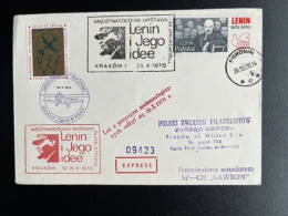 POLAND POLSKA 1970 EXPRESS LETTER PORONIN TO KRAKOW 26-10-1974 POLEN EXPRES LENIN - Storia Postale